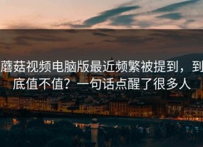 蘑菇视频电脑版最近频繁被提到，到底值不值？一句话点醒了很多人