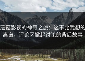 蘑菇影视的神奇之旅：这事比我想的离谱，评论区掀起讨论的背后故事