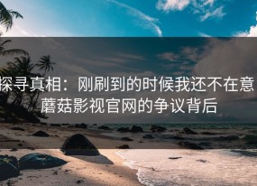 探寻真相：刚刷到的时候我还不在意，蘑菇影视官网的争议背后