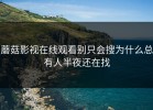 蘑菇影视在线观看别只会搜为什么总有人半夜还在找