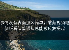 事情没有表面那么简单，蘑菇视频电脑版看似普通却总能被反复提起
