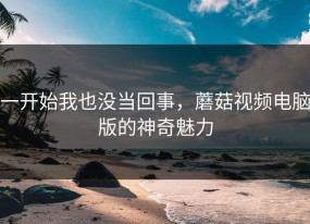 一开始我也没当回事，蘑菇视频电脑版的神奇魅力
