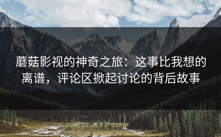 蘑菇影视的神奇之旅：这事比我想的离谱，评论区掀起讨论的背后故事