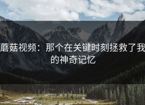 蘑菇视频：那个在关键时刻拯救了我的神奇记忆