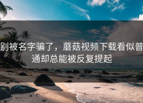 别被名字骗了，蘑菇视频下载看似普通却总能被反复提起