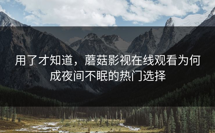 用了才知道，蘑菇影视在线观看为何成夜间不眠的热门选择